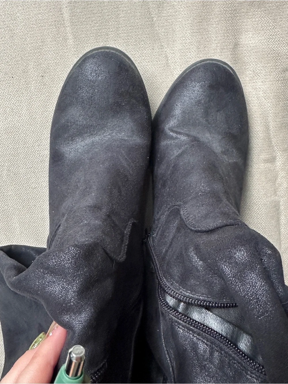 Soda Black Over-the-Knee Block Heel Boots